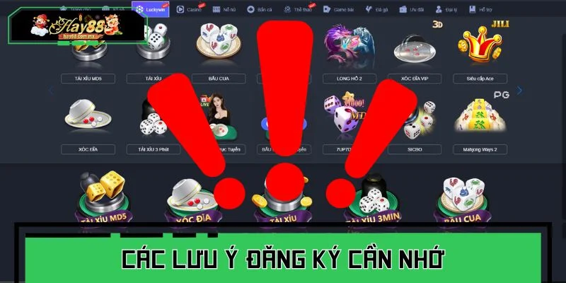 Các lưu ý đăng ký cần nhớ